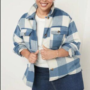 Old Navy Plaid Soft-Brushed Utility Shacket - Medium Tall